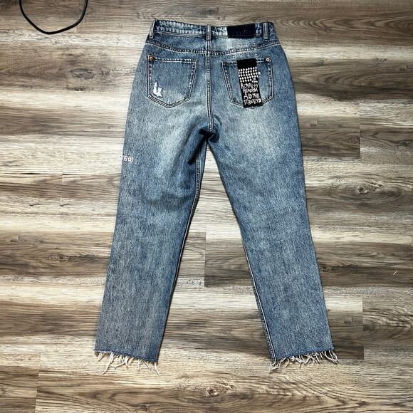 Ksubi Nine o Trashed High Rise Distressed Jeans size 28 - Picture 3 of 7